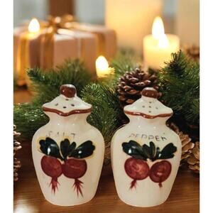 Vintage Nasco Shakers With Beets 50s Pitcher Shaped Salt Pepper Shakers Japan